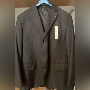 Classic Charcoal Pinstripe Men's Blazer